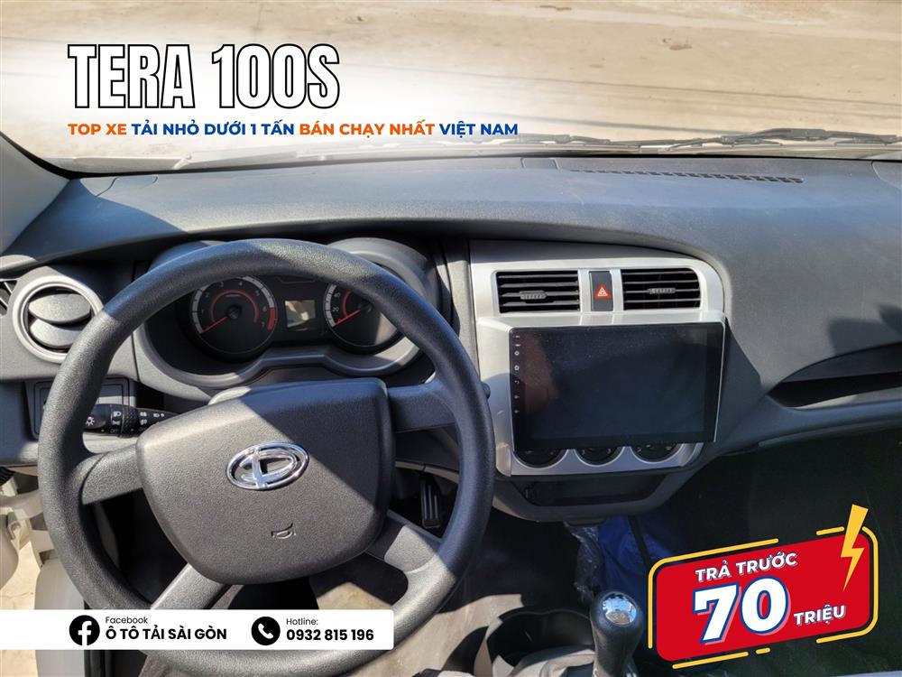 Xe tera 100 được trang bị sẵn màn hình LCD tạo trải nghiệm tốt cho người dùng